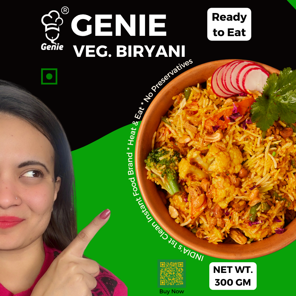 Veg. Biryani | Ready-to-Eat | 300gm | Genie Food