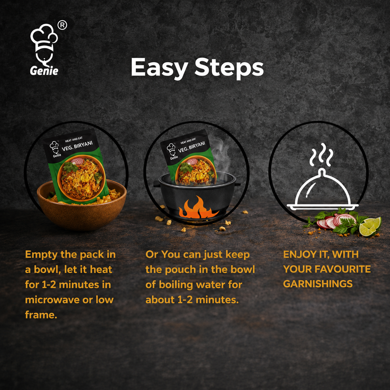 Veg. Biryani | Ready-to-Eat | 300gm | Genie Food