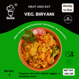 Veg. Biryani | Ready-to-Eat Instant | 250 GM | Genie Food | 5 Min Recipe | 100% Clean Brand