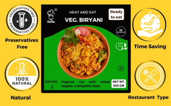 SwaminarayanVeg. Biryani | Ready-to-Eat Instant | 300 GM | Genie Food | 5 Min Recipe | 100% Clean Brand