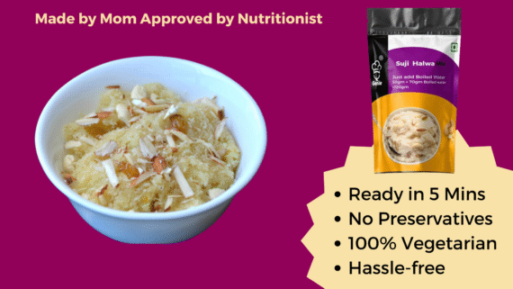 Suji Halwa (Sugar) | Ready-to-Eat Instant | Makes-120 GM | Genie Food | 5 Min Recipe | 100% Clean Brand