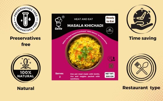 Masala Khichadi & Punjabi Kadhi | Ready-to-Eat Instant | 300 GM + 300 GM | Genie Food | 5 Min Recipe | 100% Clean Brand