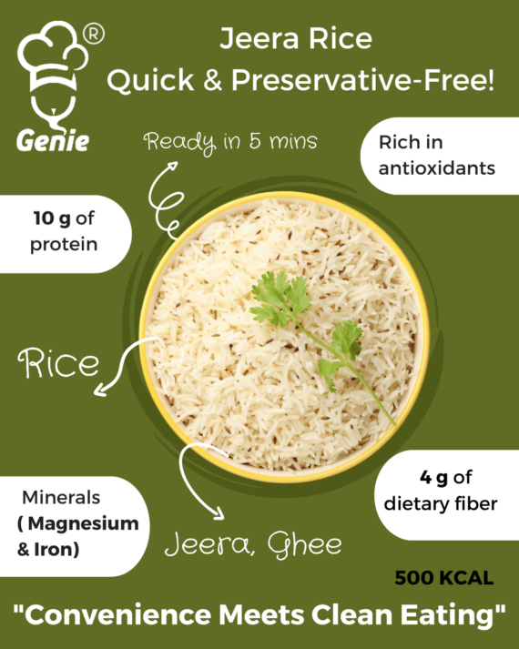 Dal Makhani & Jeera Rice | Ready-to-Eat Instant | 300 GM + 300 GM| Genie Food | 5 Min Recipe | 100% Clean Brand