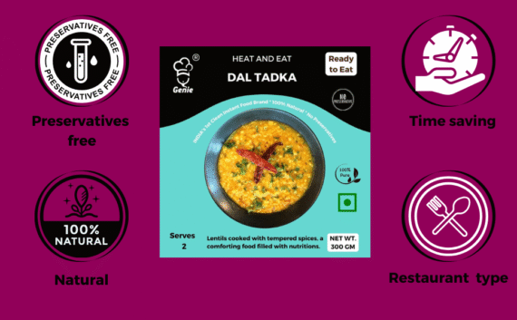 Punjabi Dal Tadka | Ready-to-Eat Instant | 300 GM | Genie Food | 5 Min Recipe | 100% Clean Brand