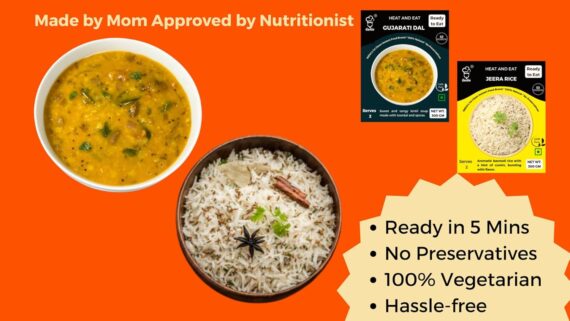 Gujarati Dal And Jeera Rice | Ready-to-Eat Instant | 300 GM + 300 GM| Genie Food | 5 Min Recipe | 100% Clean Brand