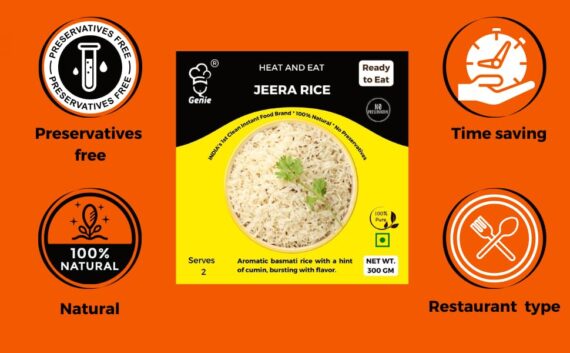 Dal Tadka & Jeera Rice | Ready-to-Eat Instant | 300 GM + 300 GM| Genie Food | 5 Min Recipe | 100% Clean Brand