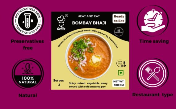 Bombay Bhaji | Ready-to-Eat Instant | 300 GM | Genie Food | 5 Min Recipe | 100% Clean Brand
