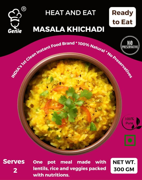 Gold Combo- Poha (60g)+Chana Masala (300g)+Rice (250g)+ Masala Khichdi (300g) | Genie Food | 5 Min Recipe | 100% Clean Brand
