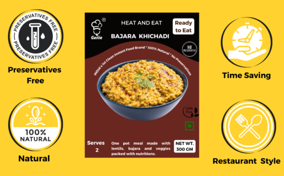 Swaminarayan Bajara Khichadi | Ready-to-Eat Instant | Makes-300 GM | Genie Food | 5 Min Recipe | 100% Clean Brand