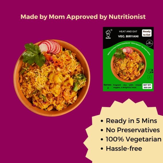 Veg. Biryani | Ready-to-Eat | 250gm | Genie Food