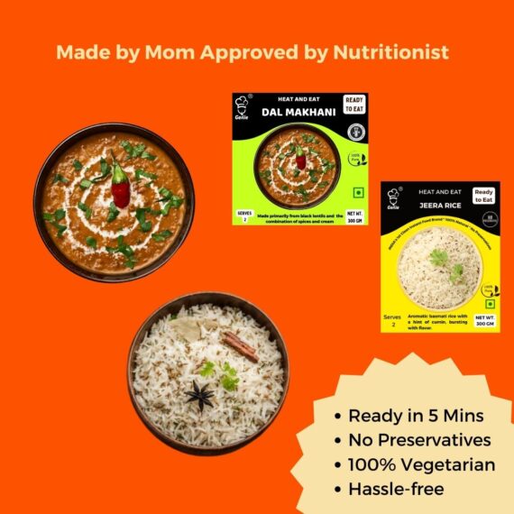 Genie's Dal Makhani(250g) & Jeera Rice(300g) | Ready-to-Eat