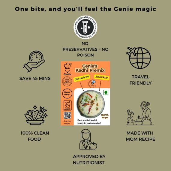 Genie's Gujarati Kadhi Premix | Ready-to-Eat | Makes 900gm
