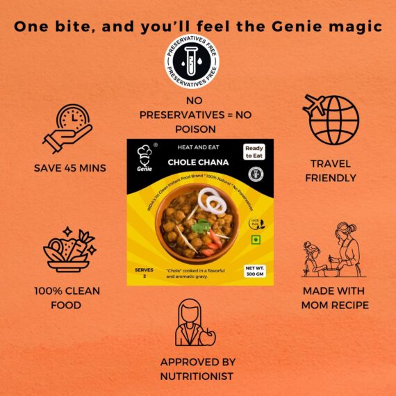 Genie's Lunch Combo- Chole Chana (300g)+Rice (300g)+ Dal Tadka (300g)