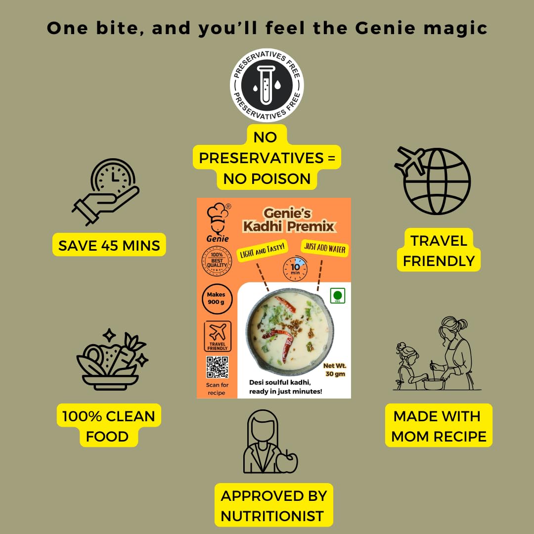 Genie's Gujarati Kadhi Premix | Ready-to-Eat | Makes 900gm