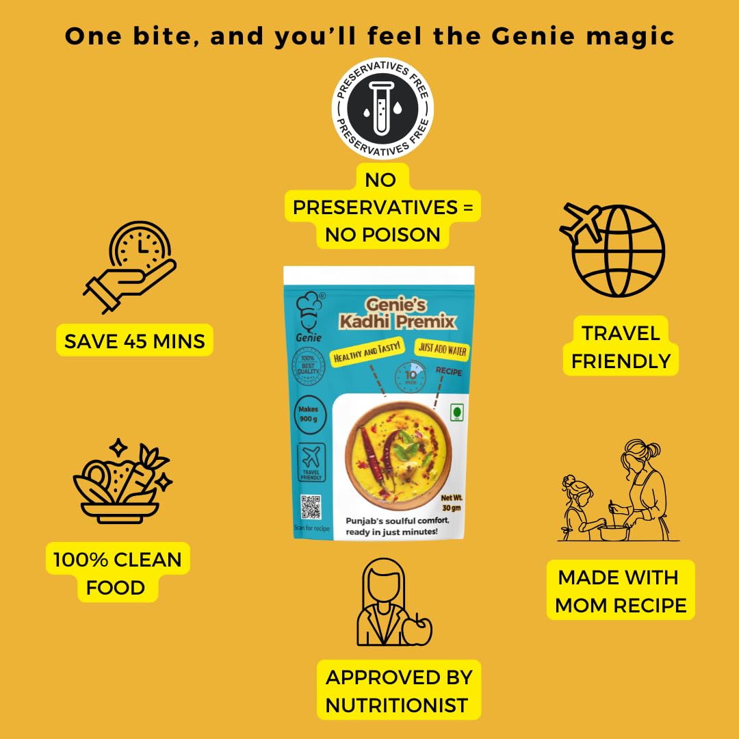 Genie's Punjabi Kadhi Premix | Ready-to-Eat | Makes 900gm