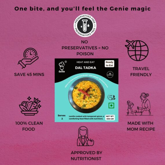 Genie's Lunch Combo- Chole Chana (300g)+Rice (300g)+ Dal Tadka (300g)