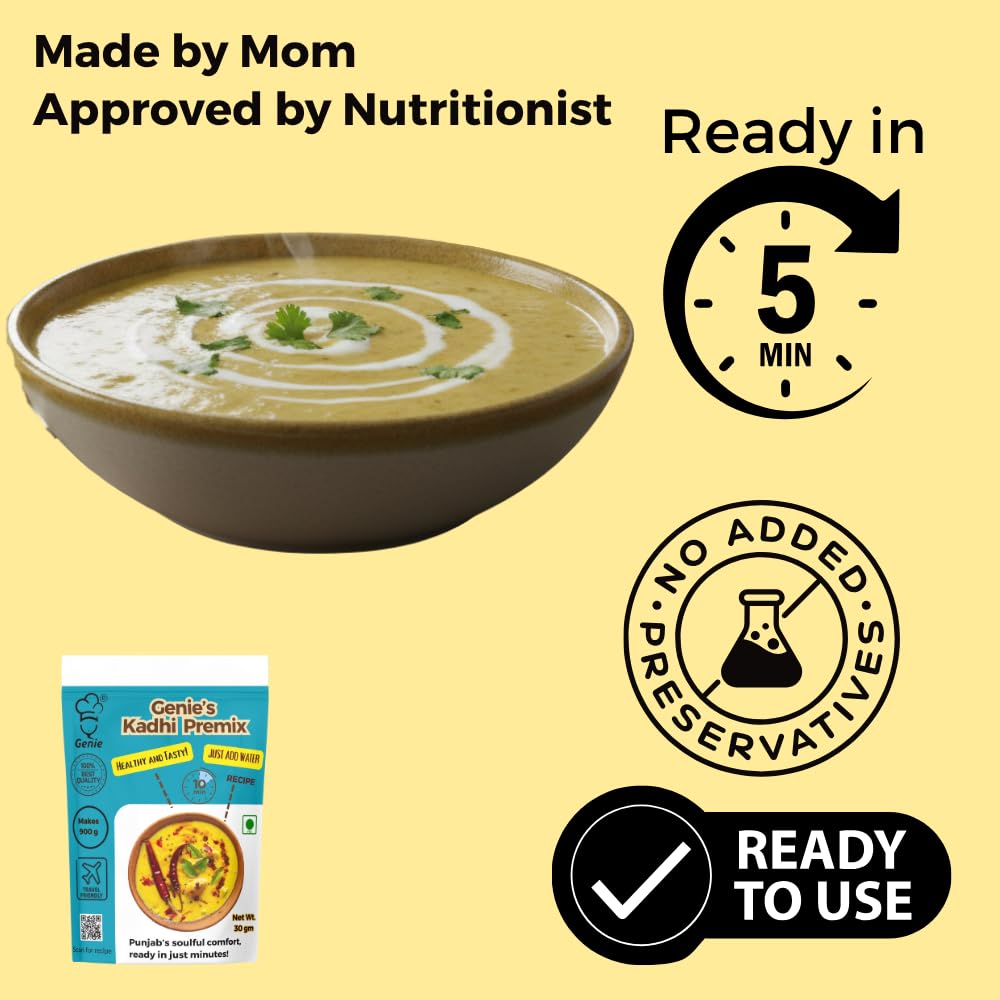 Genie's Punjabi Kadhi Premix | Ready-to-Eat | Makes 900gm