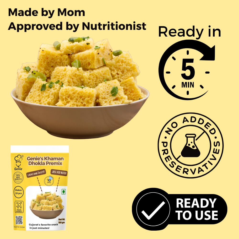 Genie's Khaman Dhokla Premix | Ready-to-Cook | Traditional Recipe