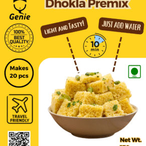 Khaman Dhokla Premix | Ready-to-Eat Instant | 150GM | Genie Food | 5 Min Recipe | 100% Clean Brand
