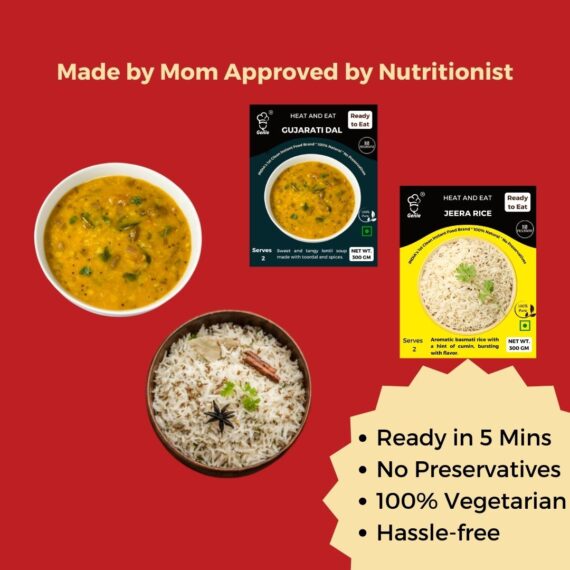 Genie's Gujarati Dal And Jeera Rice | Ready-to-Eat | 300gm Each