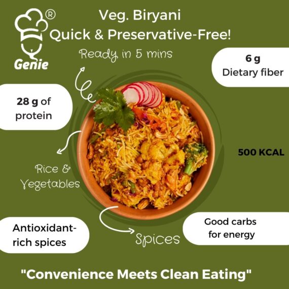 Veg. Biryani | Ready-to-Eat | 250gm | Genie Food