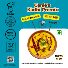 Punjabi Kadhi Premix | Ready-to-Eat Instant | Makes 900 GM | Genie Food | 5 Min Recipe | 100% Clean Brand