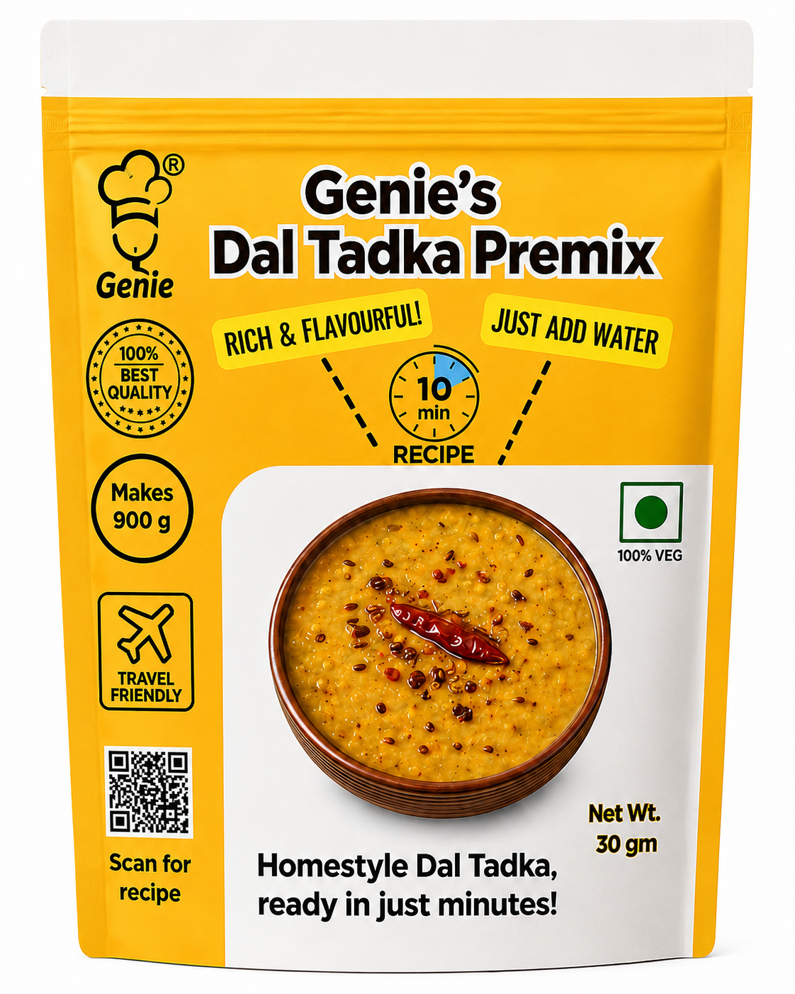 Dal Tadka Premix | Ready-to-Eat | Makes – 200gm | Genie Food