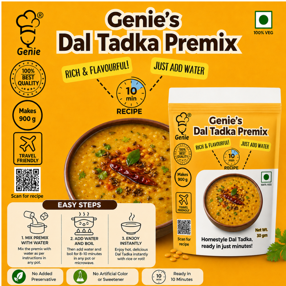 Dal Tadka Premix | Ready-to-Eat | Makes – 200gm | Genie Food